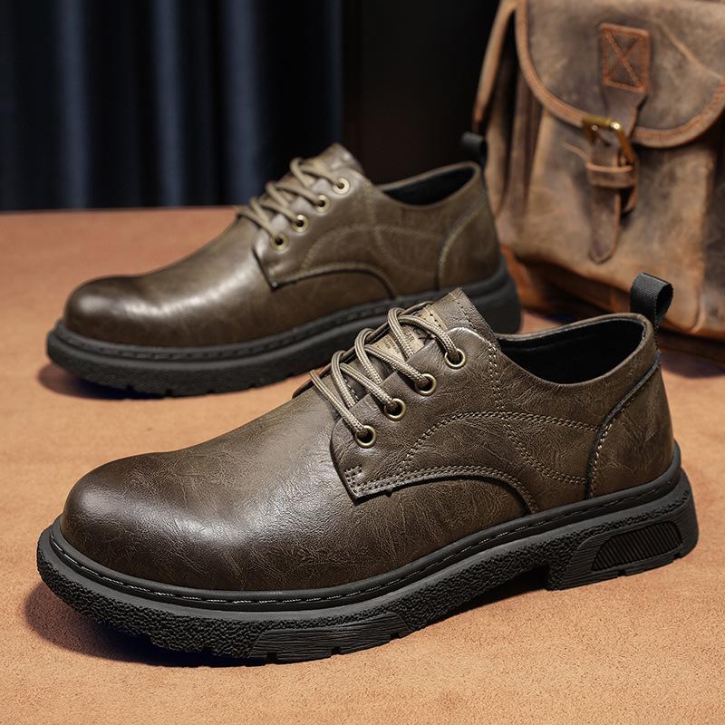 

Осенне-зимние хиты продаж мужская обувь больших размеров натуральная кожа уличная рабочая обувь круглый носок низкий верх высококачественная мужская кожаная обувь 46 хаки