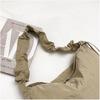 Solid Color Pleated Shoulder Bag Lightweight Canvas Dumpling Bag Nylon Crossbody Bag  Ladies/Girls