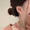 Cute Korean Earrings Heart Bling Zircon Vintage Dark Blue Versatile Gold Color Earring for Women Fashion Jewelry Gift