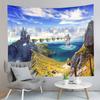 Fantasy Cartoon Castle Tapestry Seaside Reef Tapestry Land and Ocean Tapestry Living Room Dorm Bedroom Decoration Tapestries