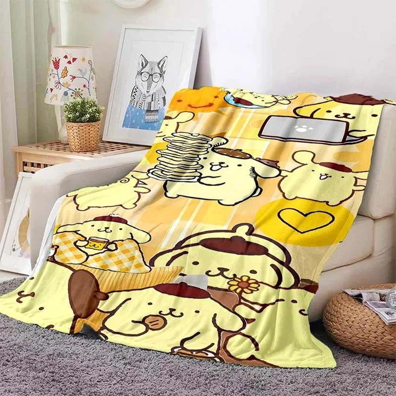 Pom Pom Purin Dog Cartoon Blanket for Sofa Cute Soft Flannel Throw Fluffy Bed Blanket New Born Winter Blanket Girl Kids Gift
