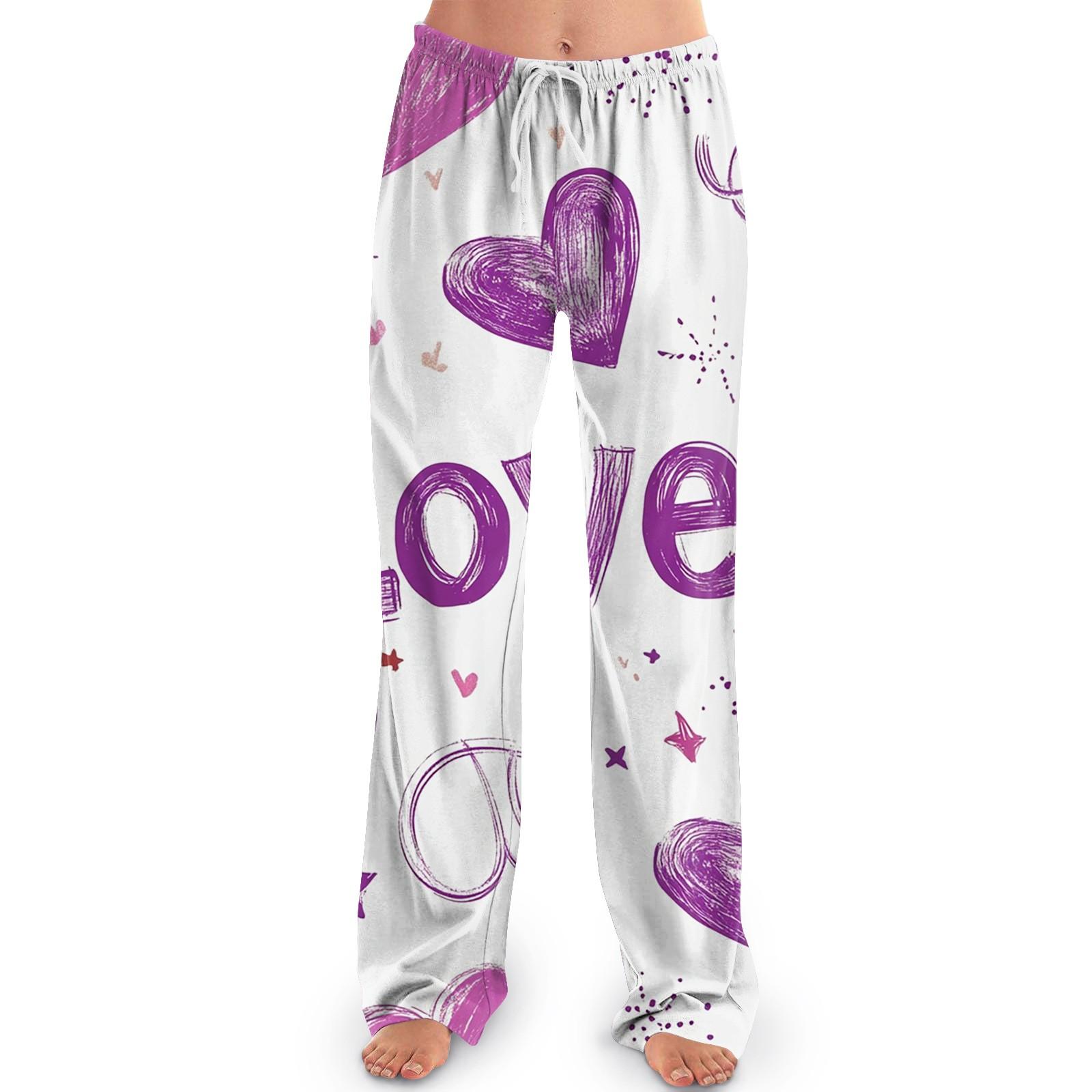 

Женские пижамные штаны, одежда для сна, повседневные брюки с эластичной резинкой на талии, удобные прямые свободные брюки для йоги L белый