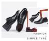 New Men's English Style Hidden Heel Derby Brogue Leather Shoes - Pointed Toe Lace-Up Design for Formal and Casual Wear