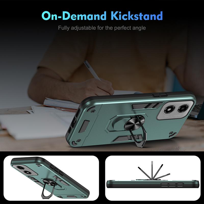 Shockproof Hard Armor Cover Case For Motorola Moto G04 G13 G14 G20 G23 G24 G30 G31 G32 G34 G35 Car Magnetic Ring Holder Cover