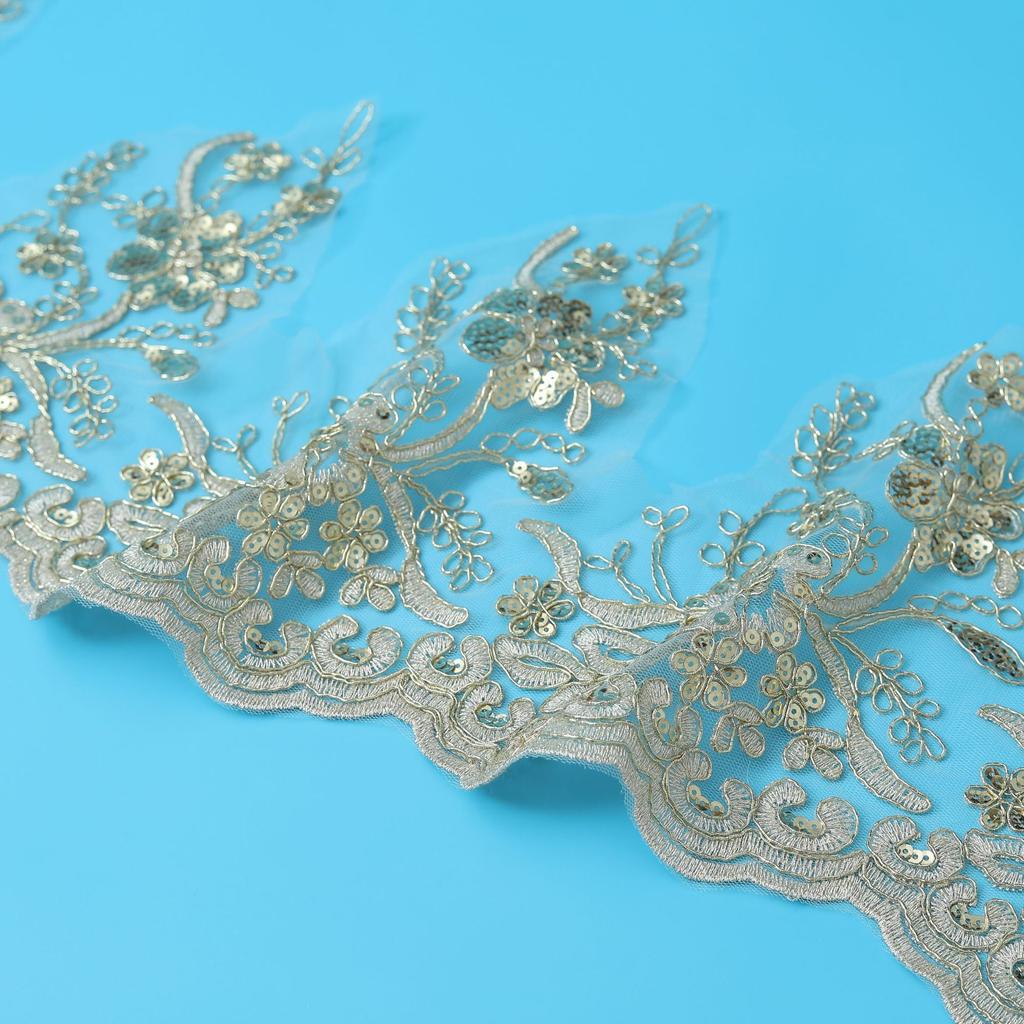 With Golden Car Bone Children'S Clothing Performance Clothes Hanfu Ethnic Style Embroidery Lace Clothing Accessories 21Cm