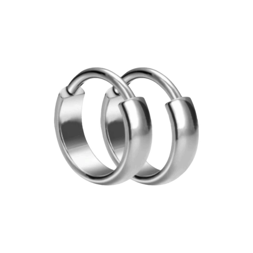 

8/10mm Cartilage Circle Earring Silver Earlobe Piercing Jewelry Gothic Titanium Hoop Earring Men 1.2*10 mm серебряный