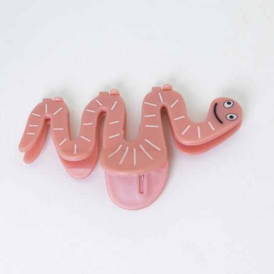 Hair Claw Pink Plastic Smile Face Hairpin Snake Shape Anti-slip Teeth Back Head Shark Hair Clip Hair Accessory