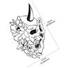 Flower Demon Hannya Mask Car Sticker Vinyl Decal Water-Repellent Reflective Auto Body Window Styling  Decor Accessories