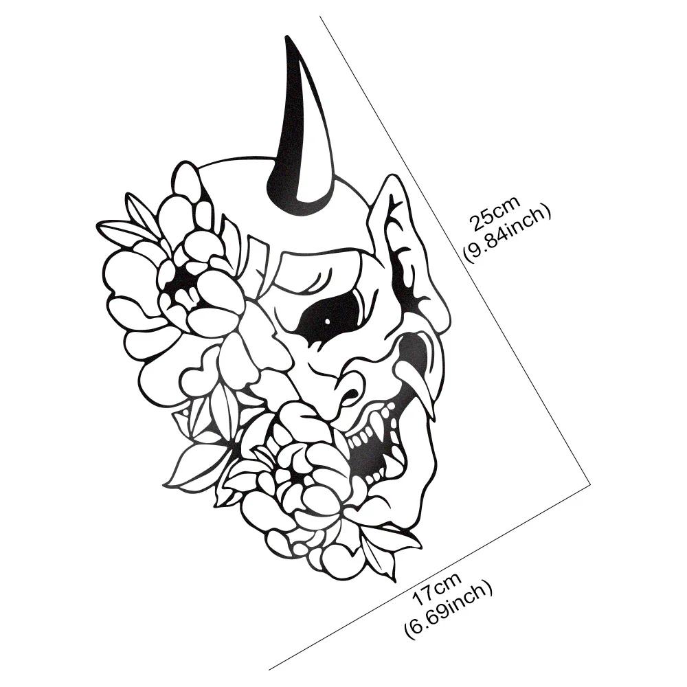 Flower Demon Hannya Mask Car Sticker Vinyl Decal Water-Repellent Reflective Auto Body Window Styling  Decor Accessories