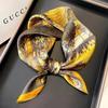 New Small Square Scarf Retro Three-dimensional Printing Silk Scarf Decoration Simulation Silk Scarf Headscarf Multi-purpose