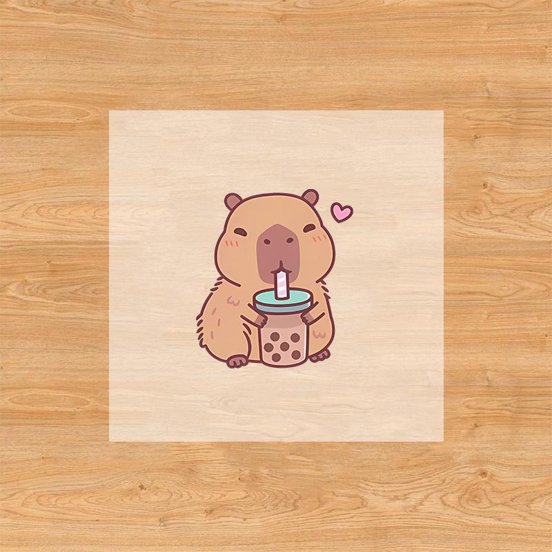 Capybara Child Short Sleeve Tshirt Girls Cartoon Capybara Letters AZ Cotton Tops Kawaii Summer Casual Tees Kids Birthday Gifts 100