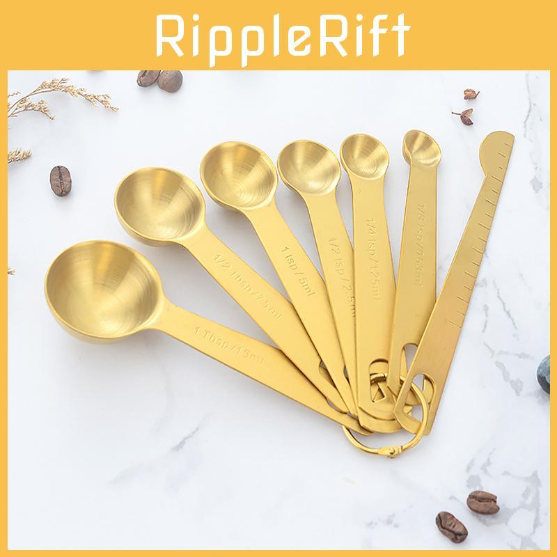 Elegant Six Piece Silver Measuring Spoon Set For Baking And Kitchen Use With Long Handle