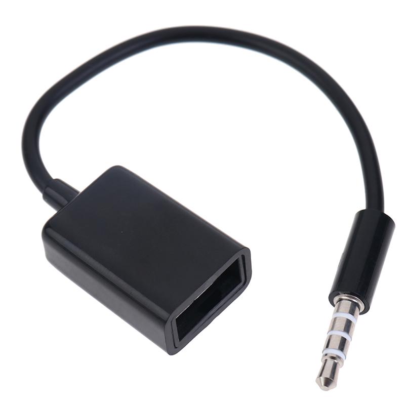 Jack audio Aux maschio da 3,5 mm per cavo convertitore USB 2.0 femmina per auto Mp3