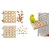 Bird Toy Parrot Pecking Toy Birdcages Block Grinding Foraging Cork Toy Small Medium Bird Cage Wood Puzzle for Conures