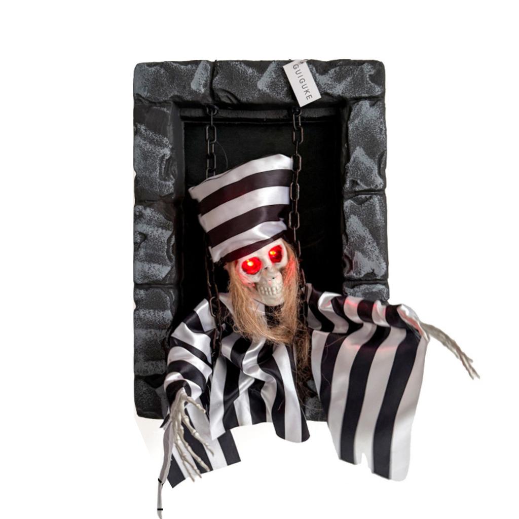 Electric Hanging Mummy Prisoner Girl - Motion-Activated Glowing Swing For Halloween Display