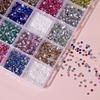 1Box 3D Colorful Round Nail Art Rhinestones Flatback Galss Diamond Gems Jewelry Nails Charms DIY Makeup Manicure Accessories &*1