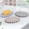 Shower Soap Holder Silicone Soap Box Silicone Soap Dish with Drain for Bathroom Sink Organization Anti-slip Bottom Bar Holder