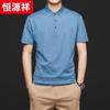 Hengyuanxiang Men's Silk Blend Short Sleeve Polo Shirt 83010