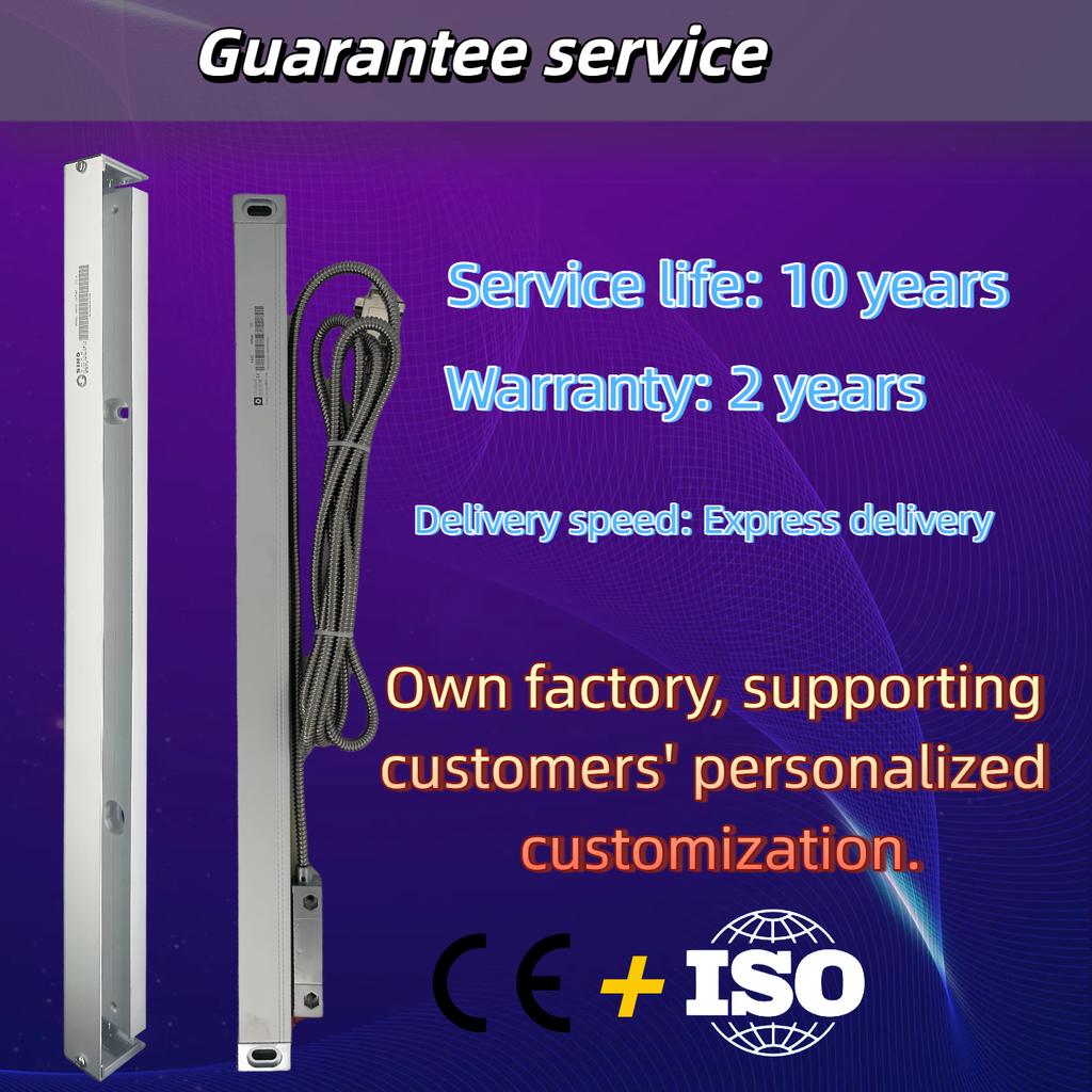 Sino KA-500 Slim Linear Glass Scale Ruler Digital DRO Grating Ruler 1um TTL Precision Measurement Small Thin 370-770mm