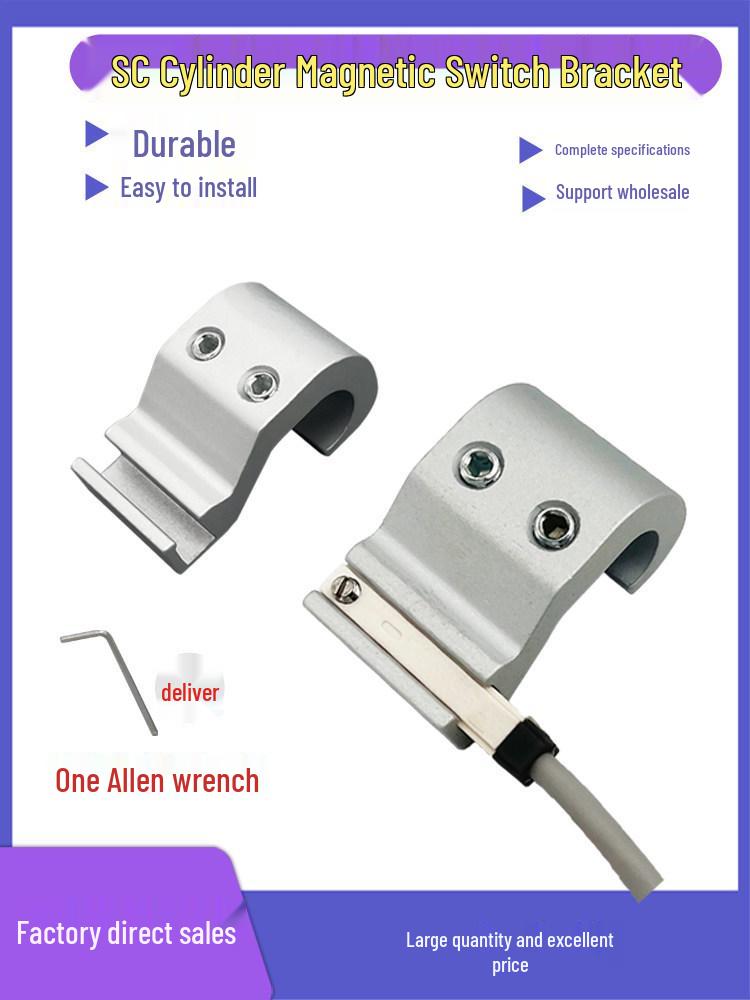 

Aluminum Magnetic Switch Mounting Bracket for SC Cylinders F-SC32/63/80/125/160/250SH Sensor F-SC80-100SH Universal (Aluminum Shell)