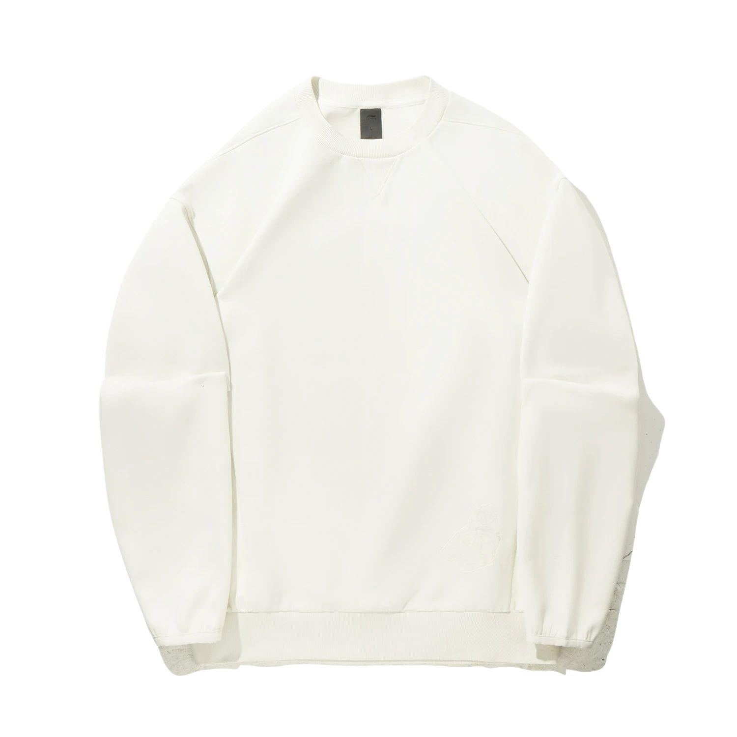 Li Ning Kung Fu Series Solid Color Round Neck Versatile Casual Sweatshirt Men sweatshirt AWDVA89-1 XL