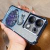 KEYSION Shockproof Plating Phone Case for Redmi Note 13 Pro 4G 13 5G Glitter Jewelled Swan Kickstand Cover for POCO X6 Pro M6 Pro