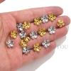 50pcs/lot Stainless Steel Flower Beads Caps Petal Base For DIY Jewelry Making Material Supplies Earrings Handmade Accessories