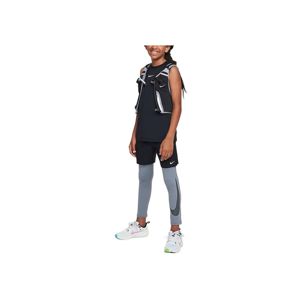 Nike Pro Dri-Fit Warm Comfortable Soft Quick-Dry Knit Sports Pants Kids Pants Smoke-Gray HF4364-084
