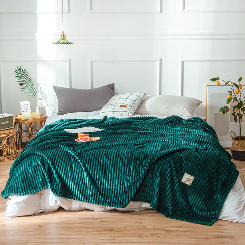 Solid Color Blanket Striped Blanket Coral Fleece Blanket Flannel Blanket Air Conditioning Blanket Nap Blanket Furry Blanket Small Blanket