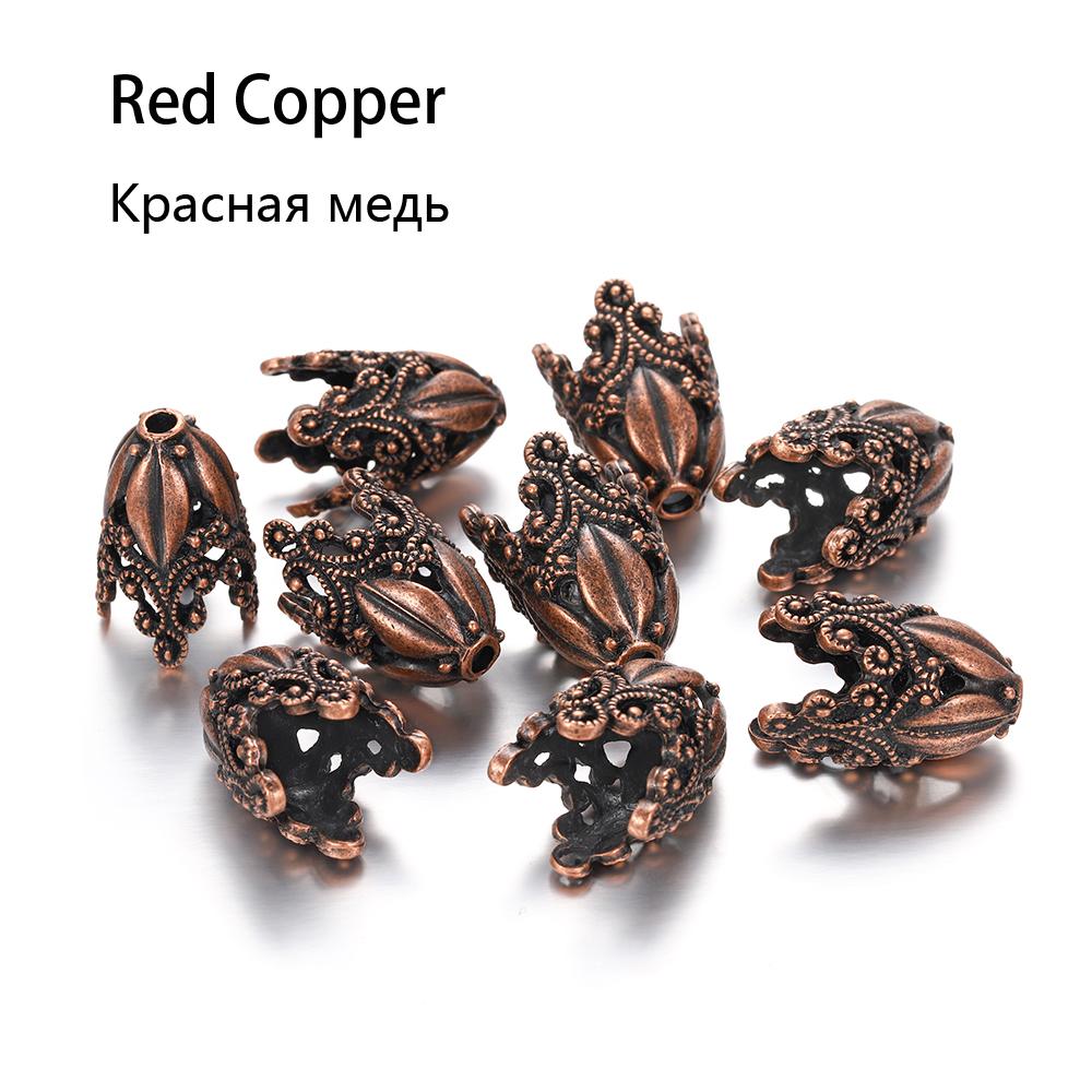 2Pcs Alloy Hollow Flower Beads Caps Various Shapes End Caps Connectors For DIY Earring Jewelry Making Accessroies Supplies