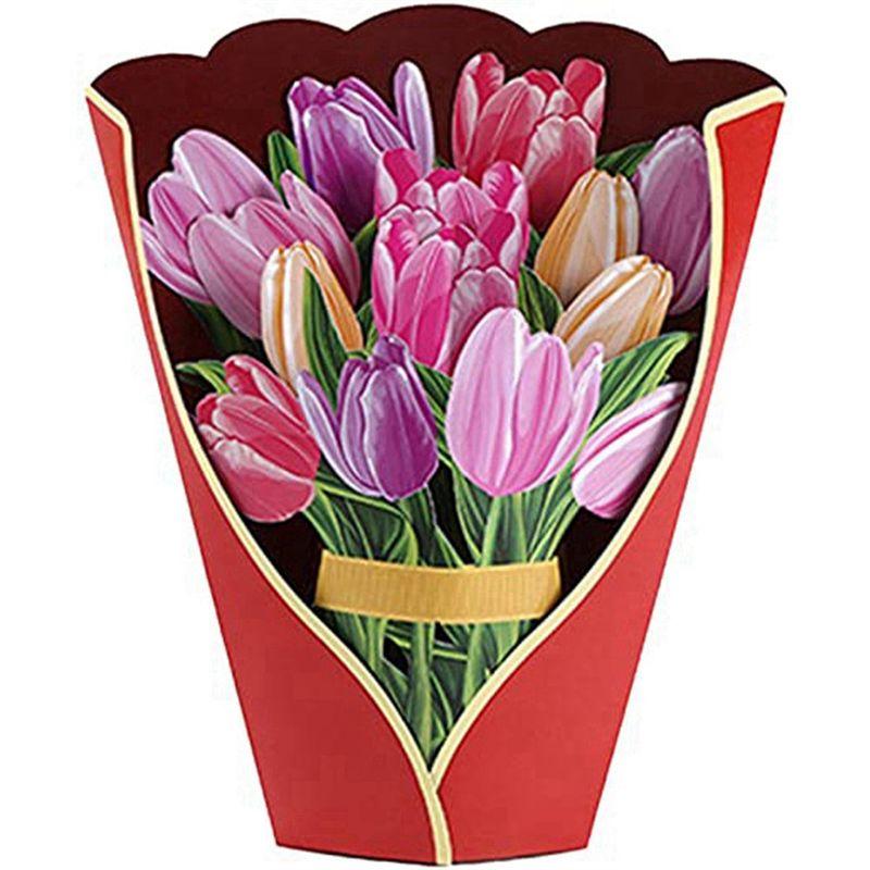 

ABUL-3D -Up Paper Flowers Bouquet Greeting Cards ,Gift Cards For Mother s Day Birthday Easter For Women