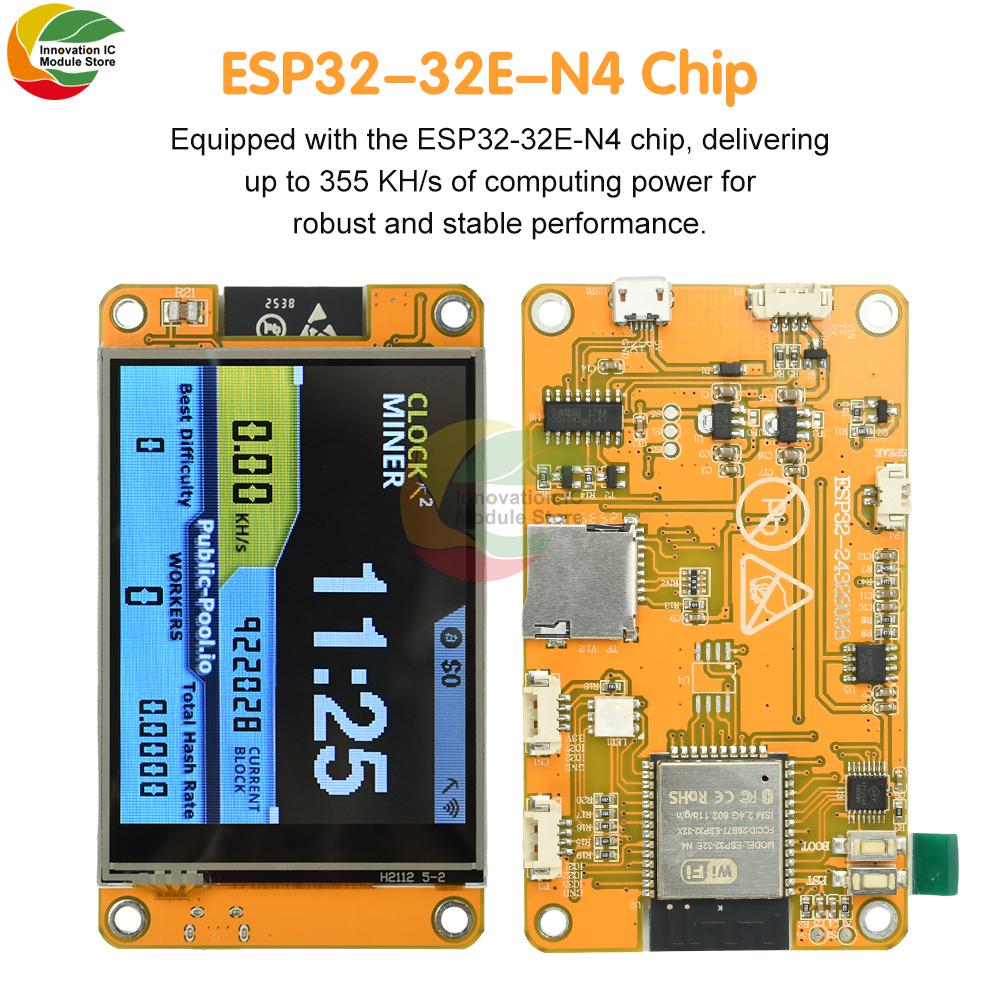 ESP32 2.8inch OLED Display Development Board Esp32-2432S028 Development Board Suitable For Hash Rate 355Kh/s Operation Micro USB