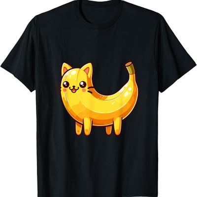 Happy Banana Cat Meme Happy Cat Lovers Banana Fans Meme T-Shirt