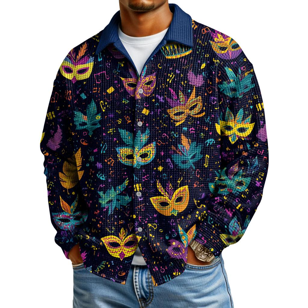 Męska koszula codzienna zapinana na guziki z długim rękawem