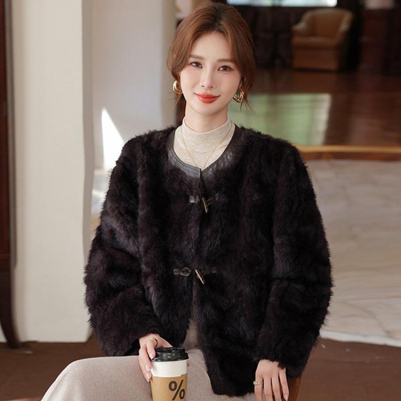 High-end Autumn and Winter Clothing Short Imitation Mink Velvet Jacket Women's Winter Clothing Thickened Thermal Top