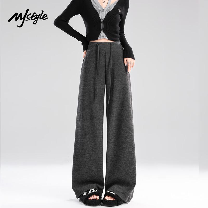 

MJ STYLE Women s Casual High-Waist Nuo Mi Wide-Leg Pants L