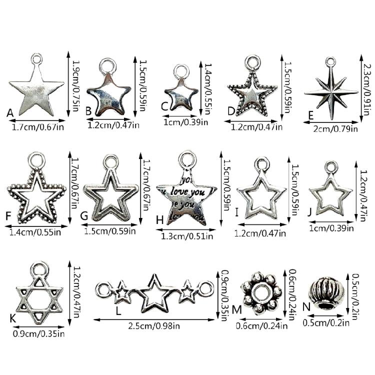 Fashion Forward Star Bead Adornment Unique Star Spacer Bead Crafting Accessories for Stylish Accessory Enthusiasts