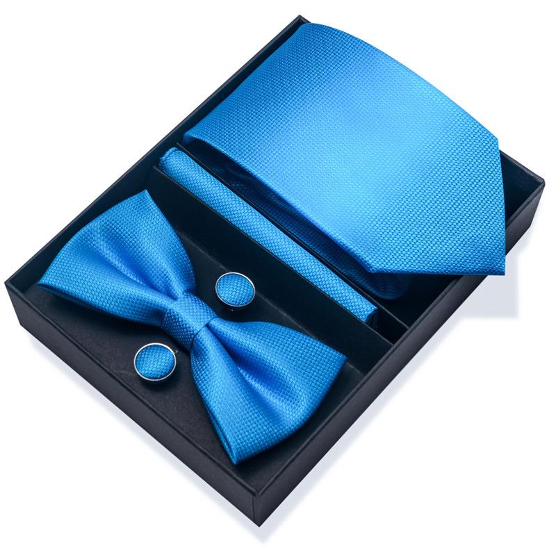 Set de 6 piezas, Corbata de Vestir de Negocios 8 cm Corbata para Hombre Set de Pajarita Caja de Regalo.