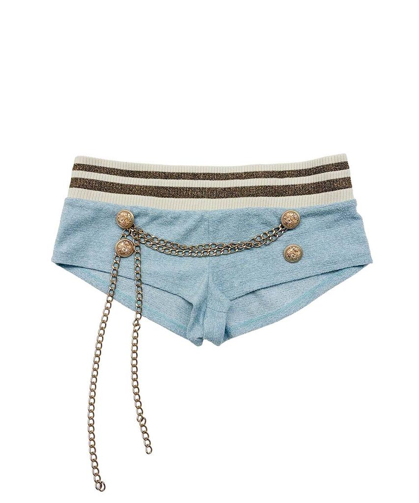 SCULPTOR Chain Terry Shorts Baby Blue