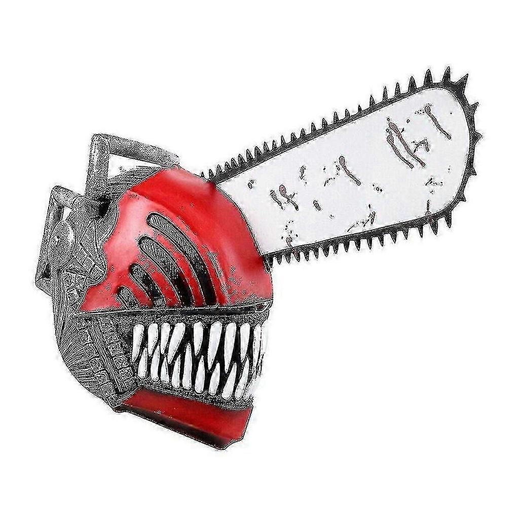 Kettensägenmann Cosplay Maske Horror Kopfbedeckung Blutiger Pochita Denji Maske Anime Latex Vollkopfbedeckung Halloween Party Requisite weniger
