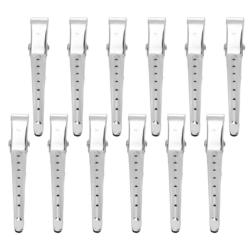 12pcs Duckbill Clip Professional Stainless Steel Home Salon Portable Hair Sectioning Clip Styling Tool
