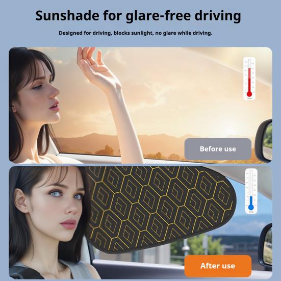 Car Sun Shade Heat-Proof Window Cover for Driver Side Electrostatic Sun Shield UV Protection Privacy Shield Portable Car Interior Heat Protector