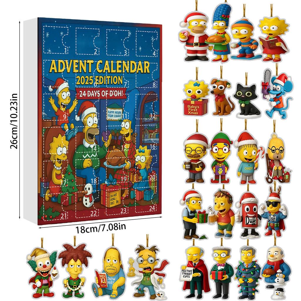 The Simpsons Basketball Rugby Christmas Countdown Calendar Blind Box Pendant For Holiday Party Decor