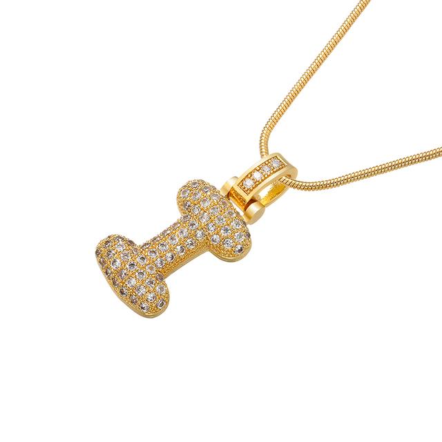 ZHUKOU high quality crystal brass gold letter necklace for ladies good friends couple birthday gift model: VL34