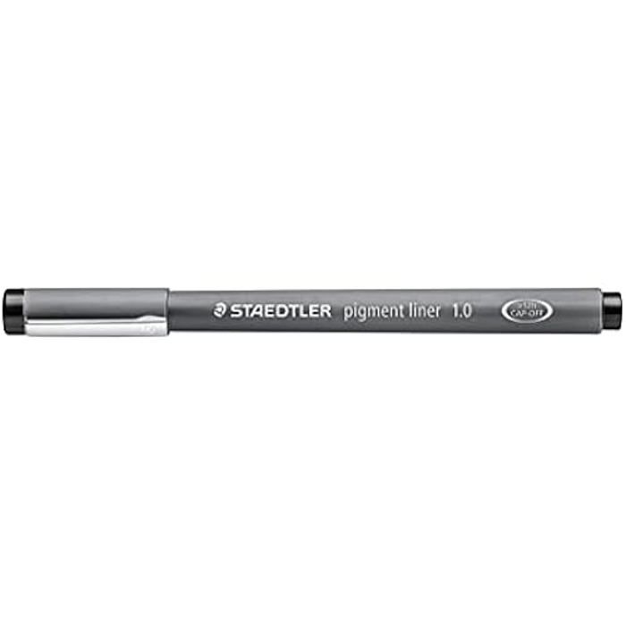 Tenké fixy STAEDTLER - Černý pigment - Šířka stopy 1,0 mm - Nesmazatelný inkoust - 10 tenkých fixů