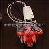 First Layer Cowhide Puppy Pendant Car Keychain Leather Rope Bag Pendant Accessories Zodiac Gifts