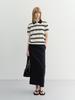 Deonseuteu Unisex Multi Striped Polo Knit_Udsw6B122_Cream / Navy