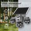 AIOOK Triple-Objektiv 4G CCTV HD 15MP Solarkamera Außen Wasserdicht V380 Pro Kamera Mobile Verfolgung Nachtsicht Lichter Alarme