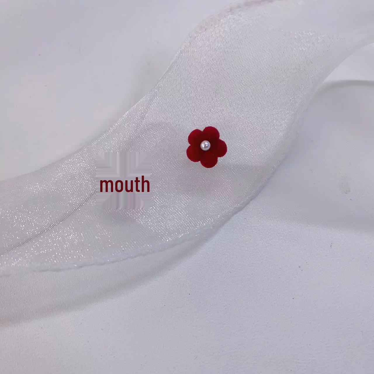 

Серьги-пусеты из серебряной иглы S925, осенне-зимние, винно-красные, флокированные жемчужины, с цветами киноварно-красного цвета - французский ретро рождественский стиль.