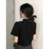 Chinese Style Shirts Women Modern Crop Pure Summer All-match Sweet Girl Irregular Fashion Lady Elegant Thin